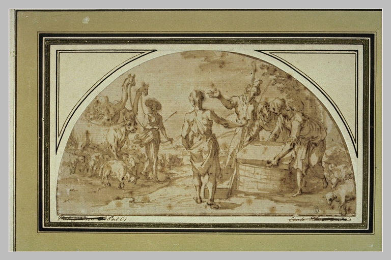 Les frères de Joseph levant la pierre de la citerne où il a été enfermé_0