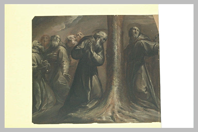 Franciscains en prière autour de saint François et saint Antoine de Padoue_0
