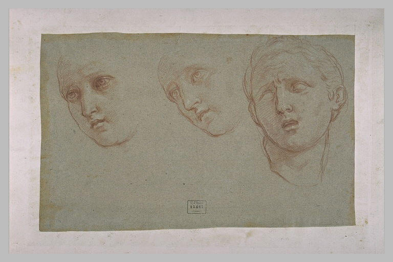 Trois têtes, tournées vers la gauche_0