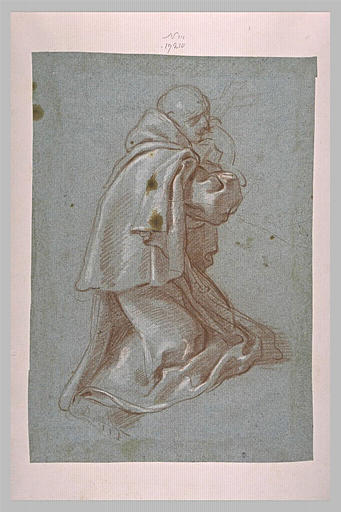 Religieux à genoux, embrassant un crucifix_0