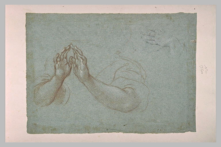 Etude de bras et de mains jointes et étude d'une main_0