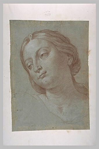 Etude d'une tête de femme, penchée vers la gauche_0