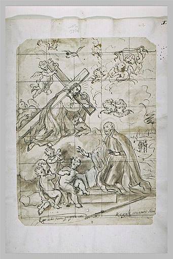 Apparition à un saint du Christ portant la Croix_0