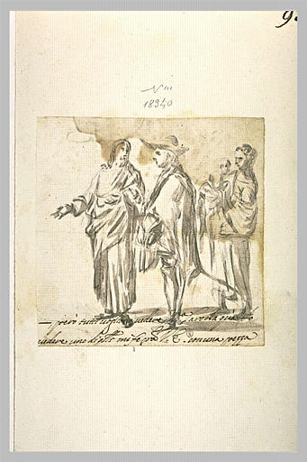Le Christ s'adressant à un Pélerin, accompagné d'une femme portant un enfant_0