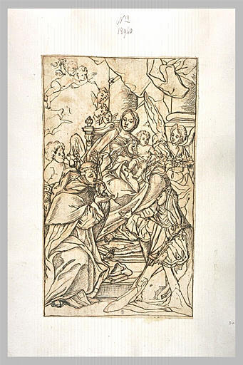 La Vierge et l'Enfant remettant le rosaire à saint Dominique_0