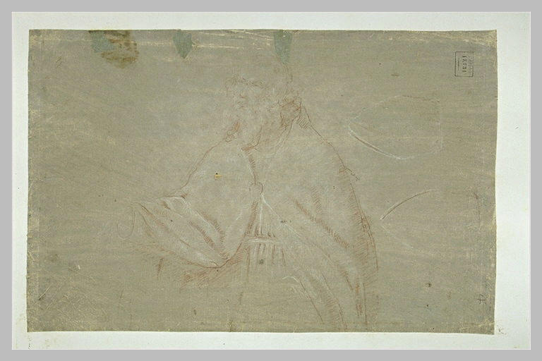 Demi figure de vieillard drapé : un saint ? un moine ? un évêque ?_0