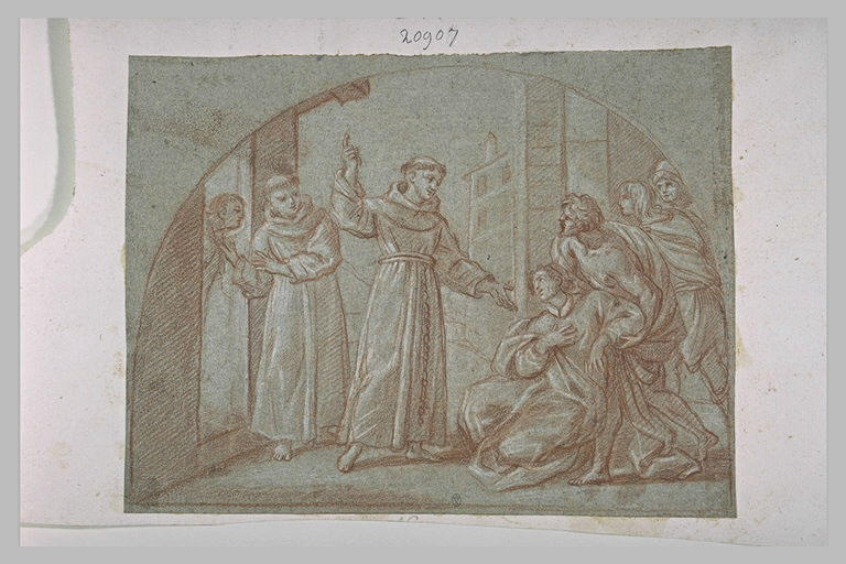 Un saint intercède en faveur d'une femme soutenue par un homme_0