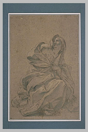 Une femme assise, drapée_0