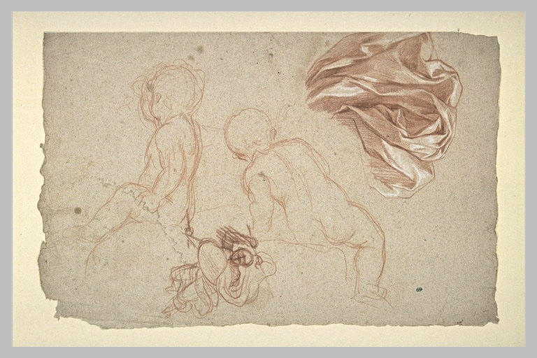 Deux enfants. Draperie. Figure volante_0
