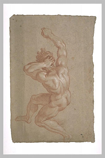 Homme nu, les bras et les jambes en mouvement_0