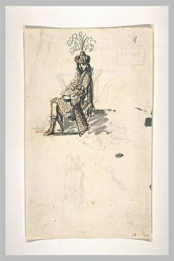 Une figure assise, costumée pour un ballet_0