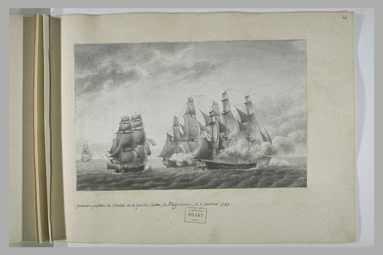 Première position du combat de la Sibylle contre la Magicienne, 1783_1