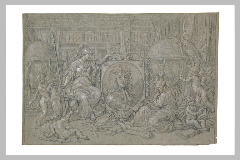 Composition allégorique ayant trait à Louis XIV ; Portrait allégorique de Louis XIV protecteur des sciences, des lettres et des arts (autre titre)_0