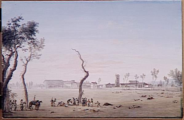 Vue du village de Marengo, 14 Juin 1800, mort du général Desaix ; Mort du général Desaix à Marengo. Vue du village le 14 juin 1800 (autre titre)_0