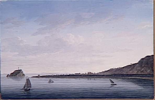 Vue de la ville d'Albenga, le 5 avril 1796 ; Vue de la ville d'Albenga, premier quartier-général du général Bonaparte pour l'ouverture de la campagne le 5 avril 1796 (autre titre), Morel, 1796