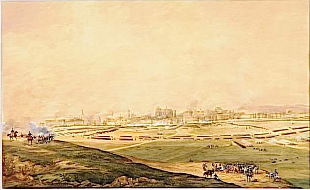 Siège de la ville de Ratisbonne, le 23 avril 1809 ; Vue perspective de la ville de Ratisbonne prise d'assaut, 23 avril 1809 (autre titre)_0