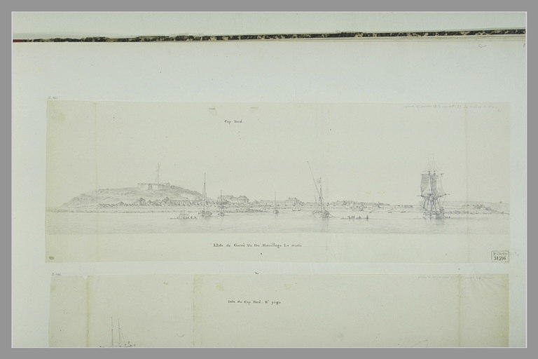 Vue de l'île de Gorée, Cap Vert, prise du mouillage, le matin en 1771_0