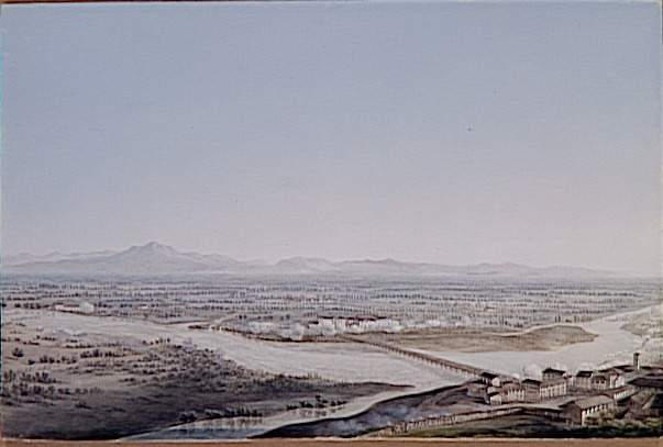 Campagnes du général Bonaparte en Italie : deuxième vue de la ville de Lodi ; Deuxième vue de la ville de Lodi, passage de l'Adige et bataille de Lodi gagnée par le général Bonaparte le 10 mai 1796 (autre titre)_0