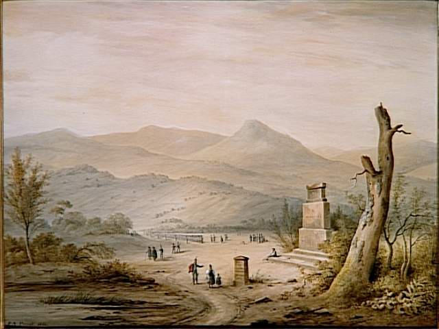Vue du monument élevé en 1801 à la mémoire de Turenne par l'armée du Rhin ; Le Monument commémoratif de la mort de Turenne à Sasbach en Allemagne (autre titre)_0