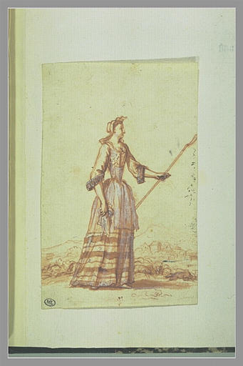 Bergère tenant sa houlette_0