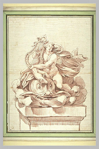 Apollon sur un dauphin, jouant de la lyre_0