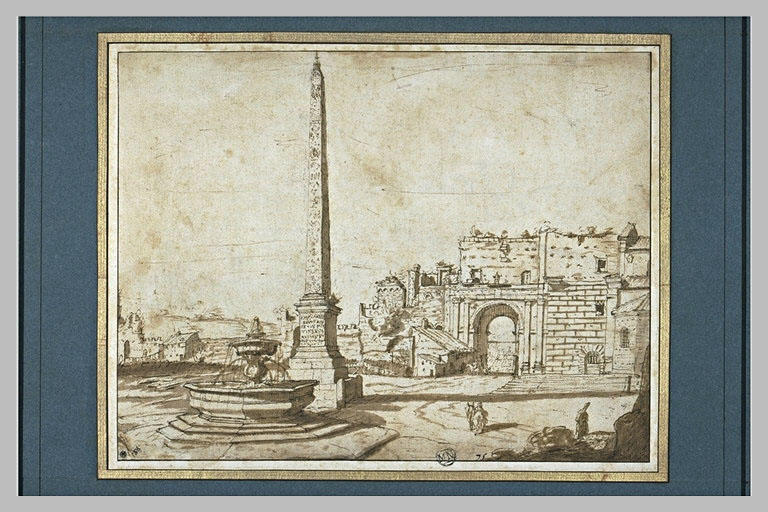 Vue de la porte du peuple à Rome_0
