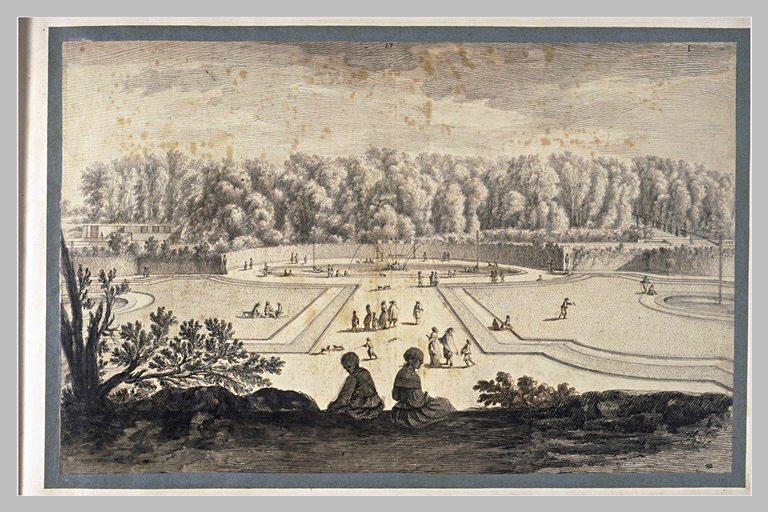 Château de Vaux-le-Vicomte, vue de la fontaine du parterre de la Couronne_0