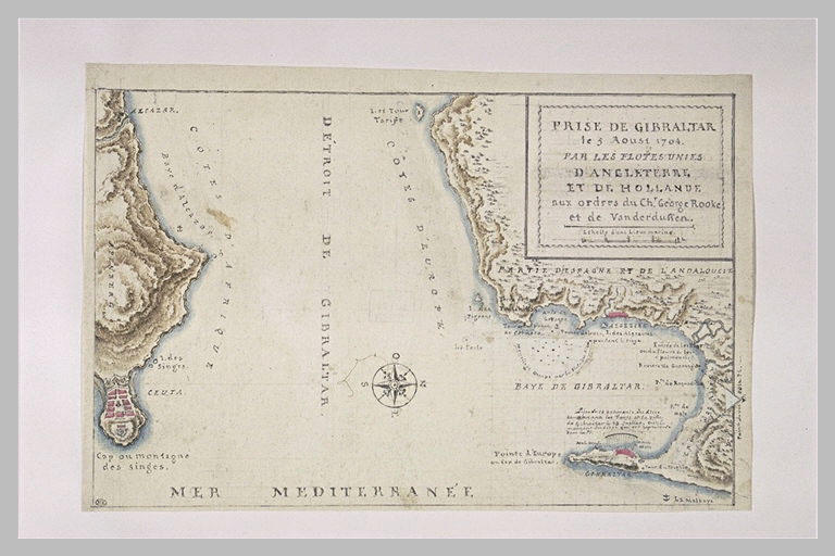 Carte du détroit de Gibraltar pour la prise de cette forteresse en 1704_0
