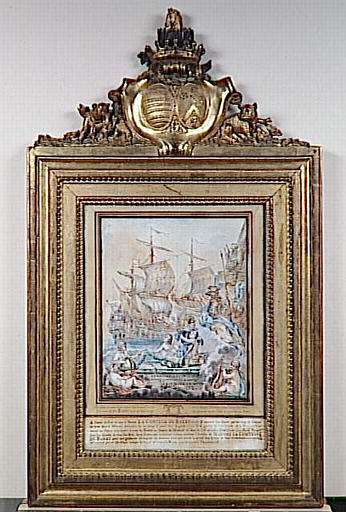 Le navire de la comtesse du Barry ; Lancement du navire 'La Comtesse du Barry', construit et armé à Bordeaux, en octobre 1772 (autre titre)_0