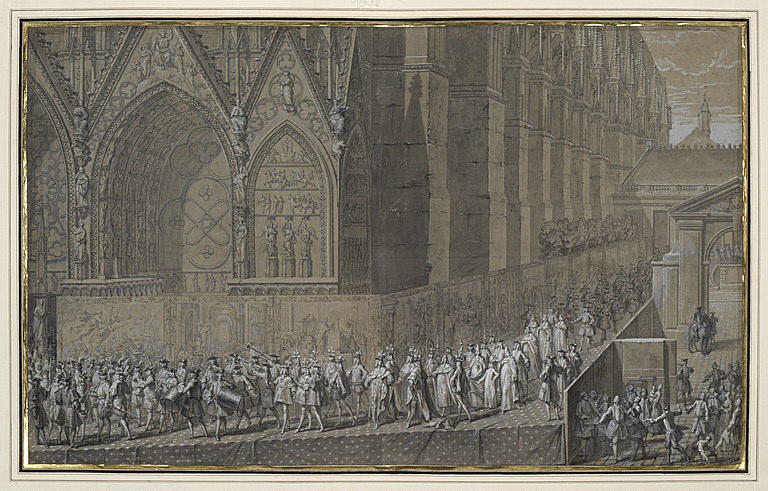Louis XV, allant à l'église pour son sacre_0