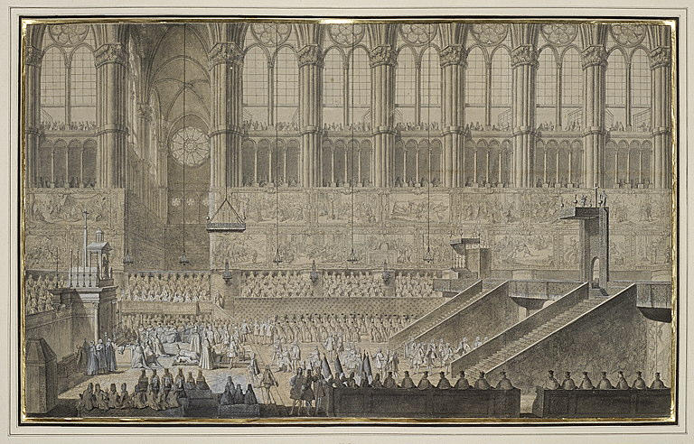 Le roi Louis XV prosterné devant l'autel, le jour de son Sacre_0