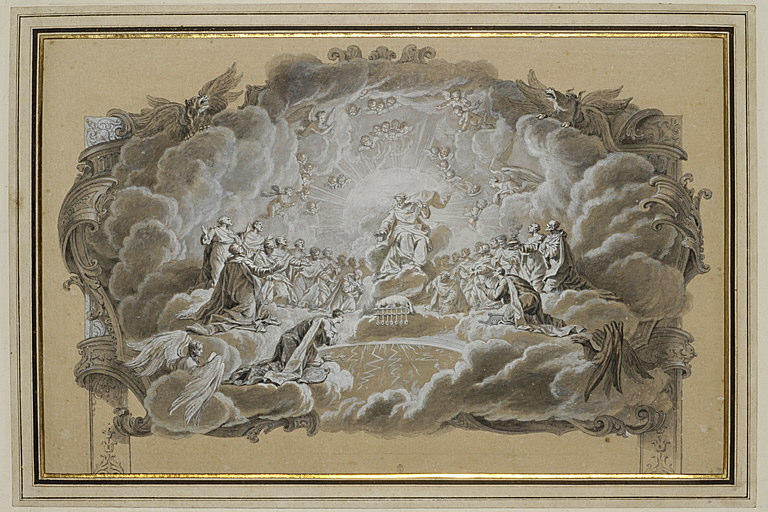 Dieu dans sa gloire, entouré des rois, reçoit les supplications de la France_0