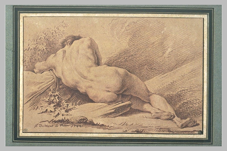 Homme nu couché vu de dos_0