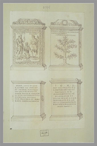 Deux faces d'un monument votif ; deux faces deux autres monuments_0