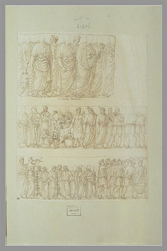 Un fragment et deux bas-reliefs représentant des romains_0