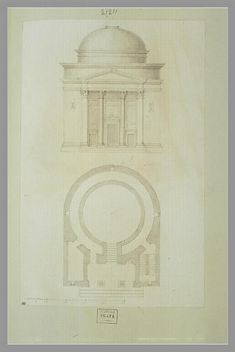Temple : élévation et plan_0