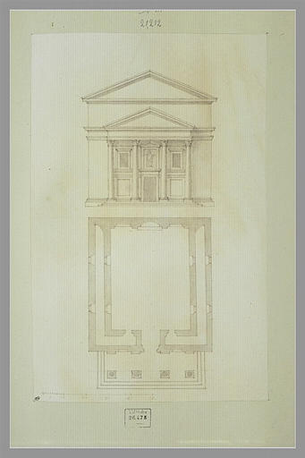Temple : élévation et plan_0