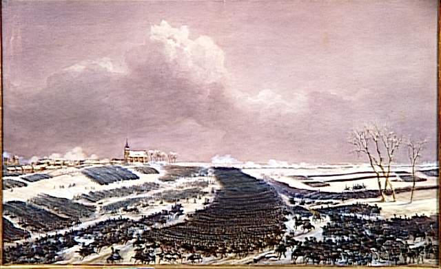 Bataille d'Eylau le 8 février 1807 ; Bataille d'Eylau, 8 février 1807, l'armée russe repoussée par la charge de la cavalerie et de la Gar (autre titre)_0