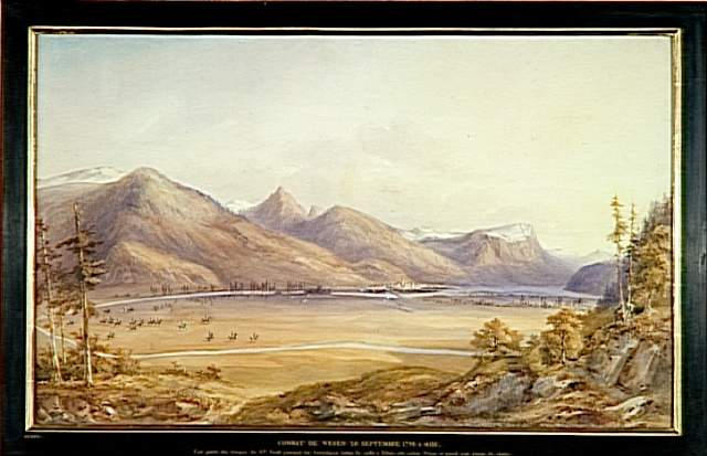Combat de Wesen le 26 septembre 1799 à midi ; Combat de Wesen remporté par les troupes du général Soult sur les autrichiens vaincus la veille à Bilten, 26 septembre 1799 à midi (autre titre), Siméon Fort, 1837