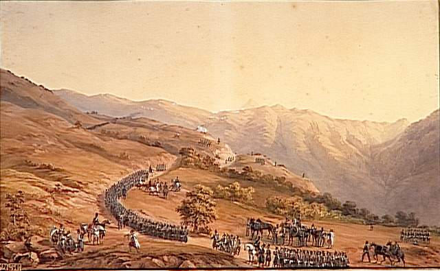 Combat de Téniah le 25 novembre 1830 dans la soirée : le général Clausel marchand sur Medeah occupe le col de Teniah défendu par le Bey de Tittery (épisode de la campagne d'Algérie), Siméon Fort, 19e siècle