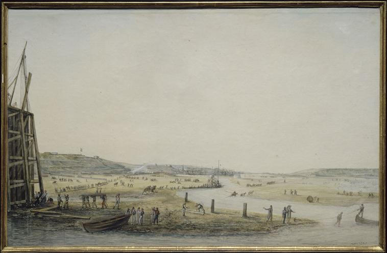 Vue de Boulogne 1804 (an XII) ; Vue du port de Boulogne en juillet 1804 (travaux du port) (autre titre)_0