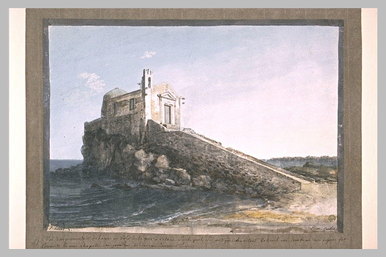 Un promontoire de lave au bord de la mer, près de Catane_0