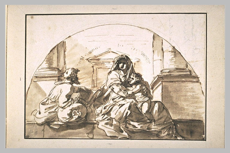 Sainte Famille : copie d'après La Madonna del Sacco d'Andrea del Sarto_0