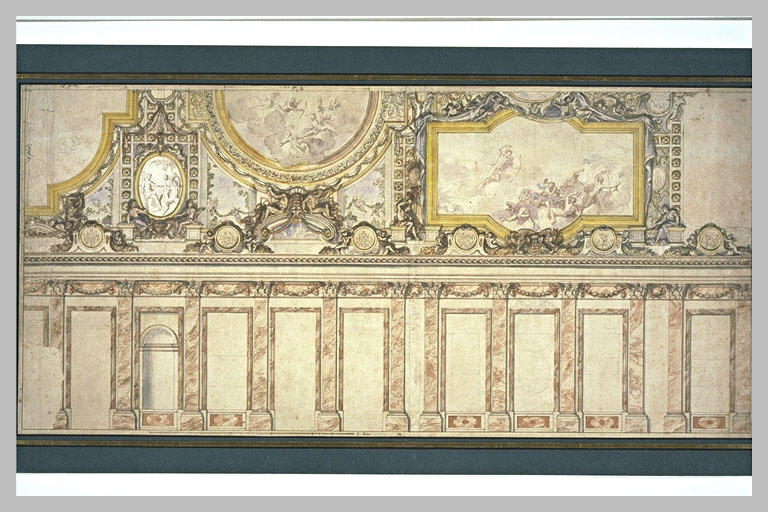 Projet pour une partie de la voûte de la Grande Galerie de Versailles_0