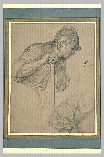 Homme casqué, à mi-corps_0
