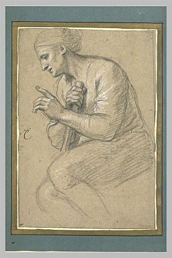 Femme assise, de profil_0