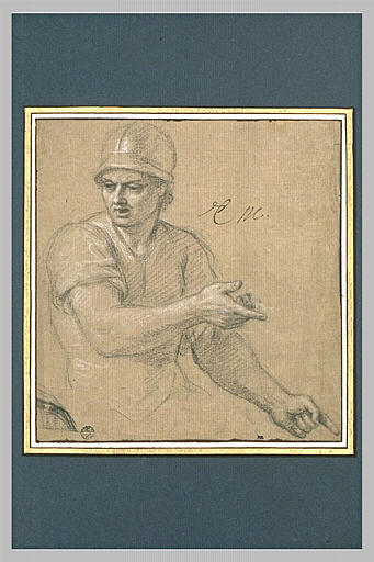 Cavalier casqué, à mi-corps_0