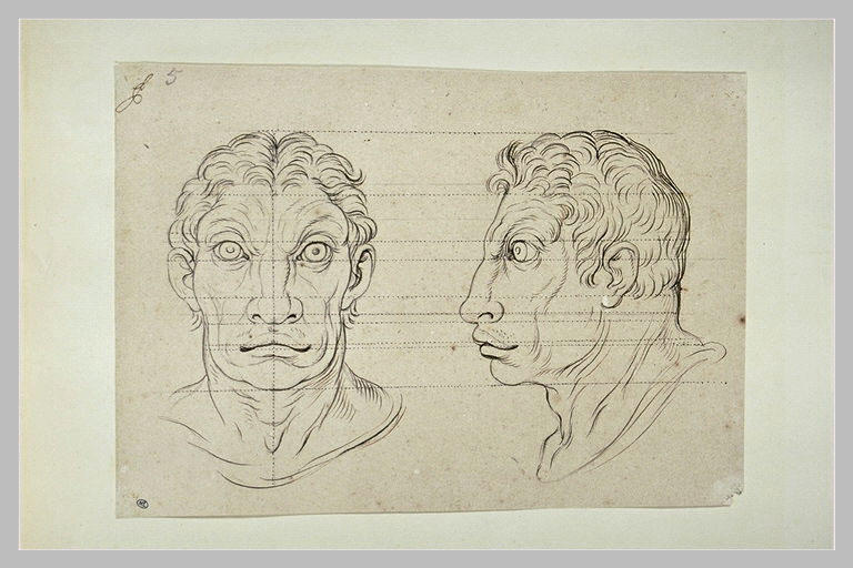 Deux têtes d'hommes en relation avec le boeuf_0