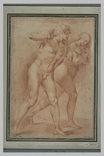 Adam et Eve debout marchant vers la droite_0