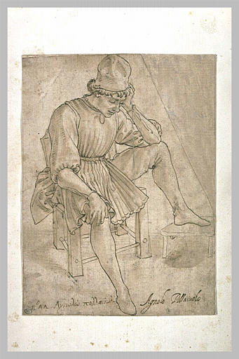 Jeune apprenti florentin, assis de trois-quarts vers la droite_0